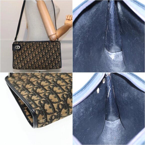 Christian Dior Trotter Canvas Shoulder Bag Navy Auth ep5987 - Picture 16 of 16